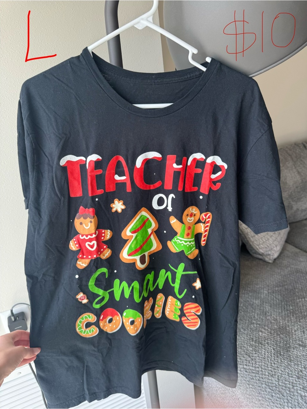 Women’s Black 'Teacher of Smart Cookies' Holiday Graphic Tee